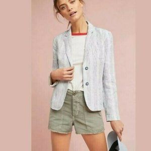 Anthropologie Cartonnier Linen Jacket Blazer